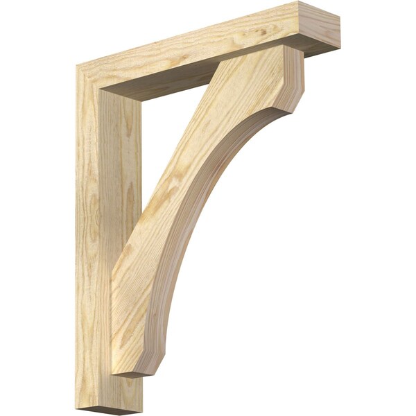 Ekena Millwork Legacy Block Rough Sawn Bracket w/ Offset Brace, Douglas Fir, 4"W x 18"D x 22"H BKT0402X18X22LEC05RDF - main